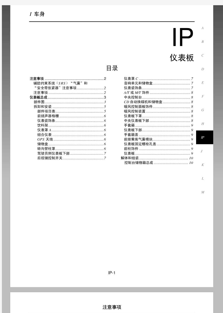 日产 奇骏 T30维修手册-IP