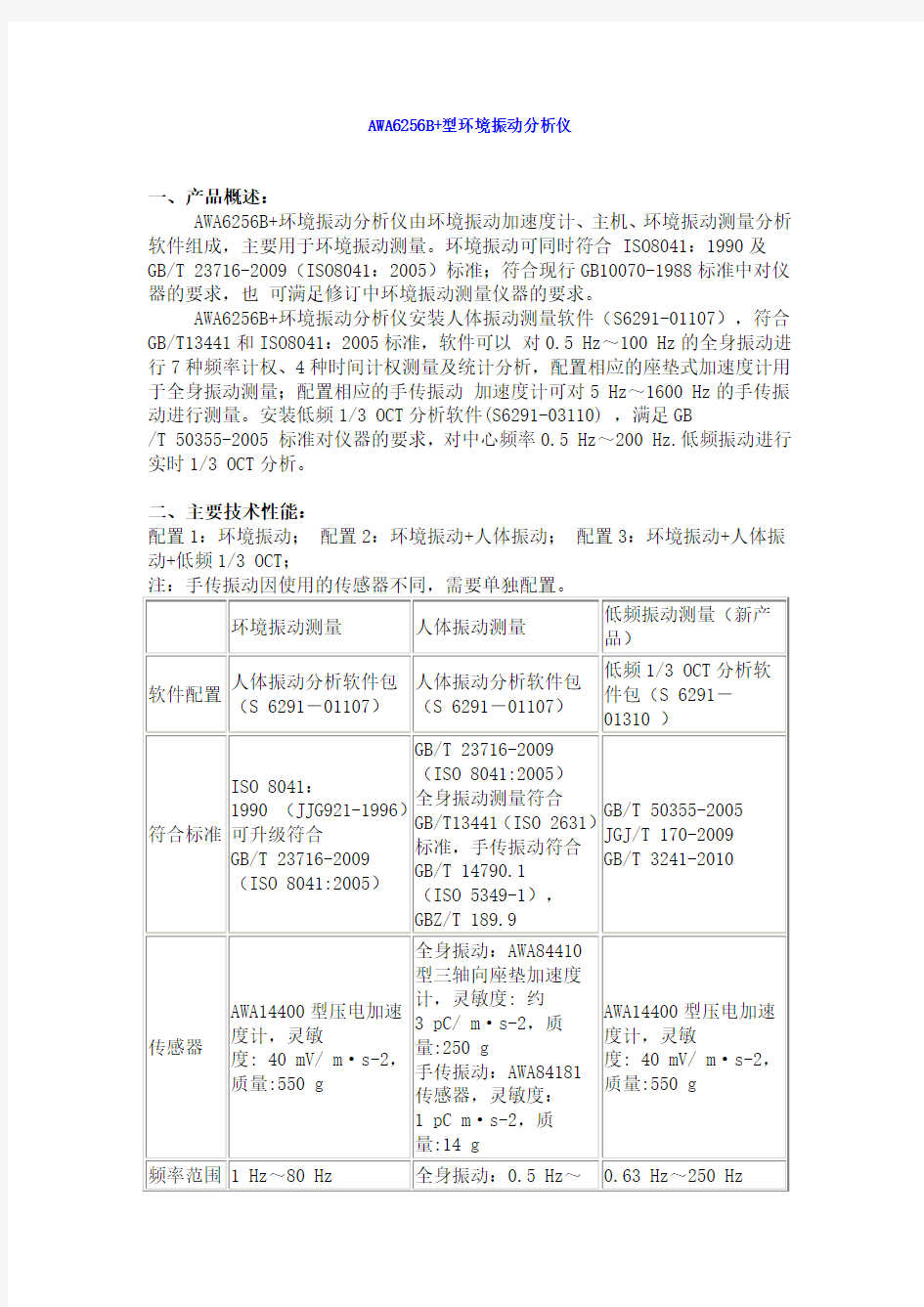 AWA6256B+型环境振动分析仪