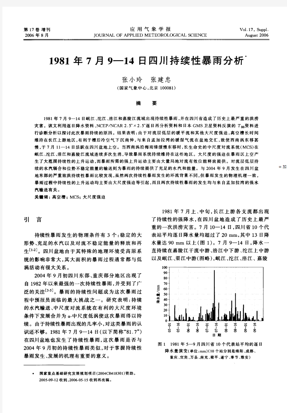 1981年7月9—14日四川持续性暴雨分析