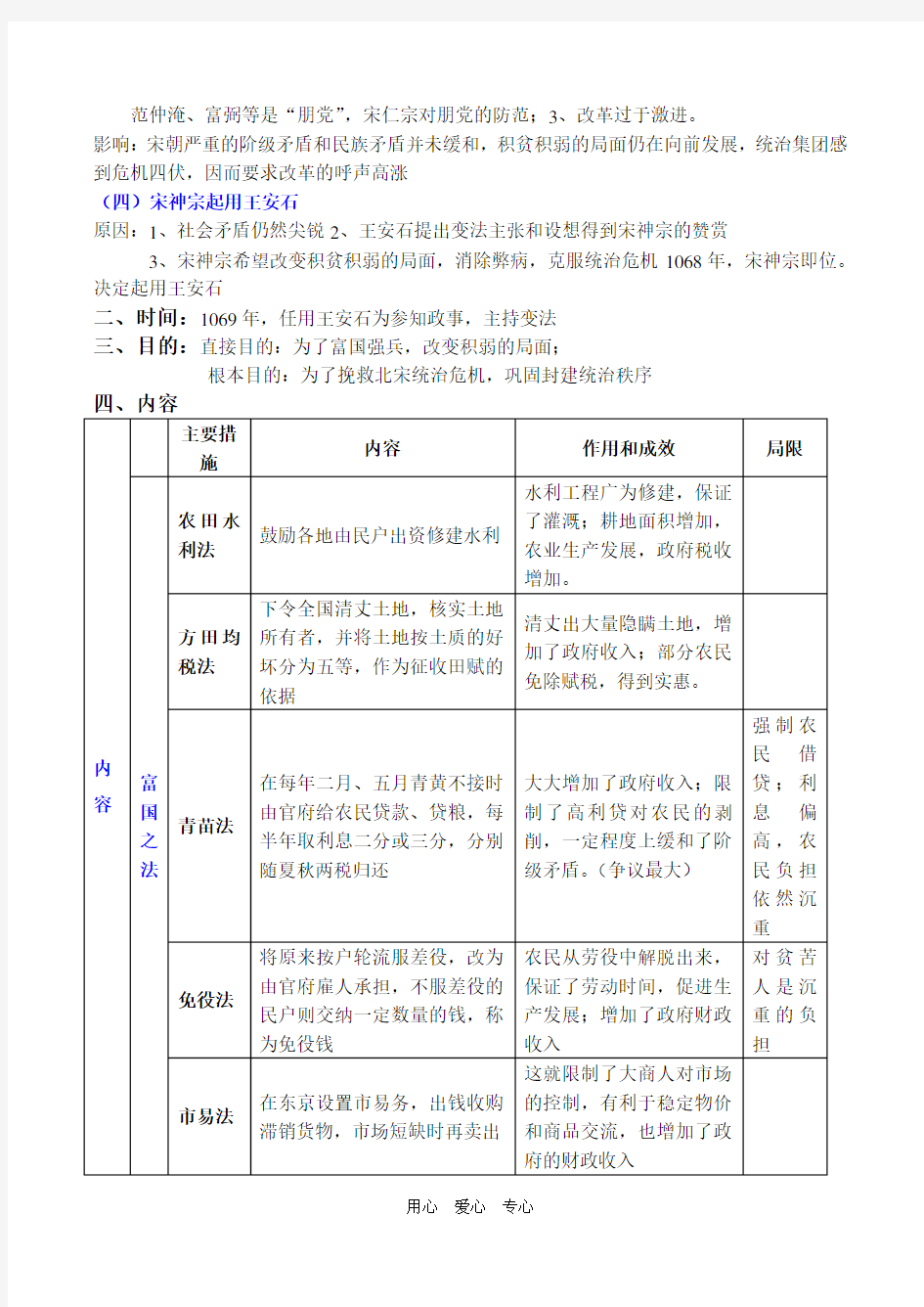 高二历史选修1 王安石变法.doc