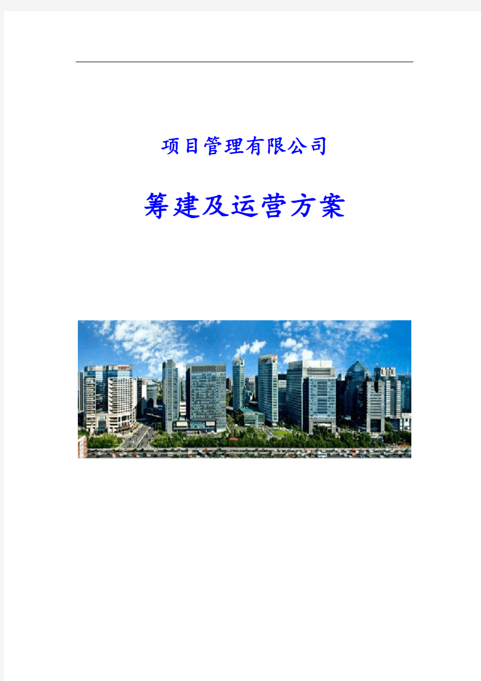 项目管理有限公司筹建运营方案