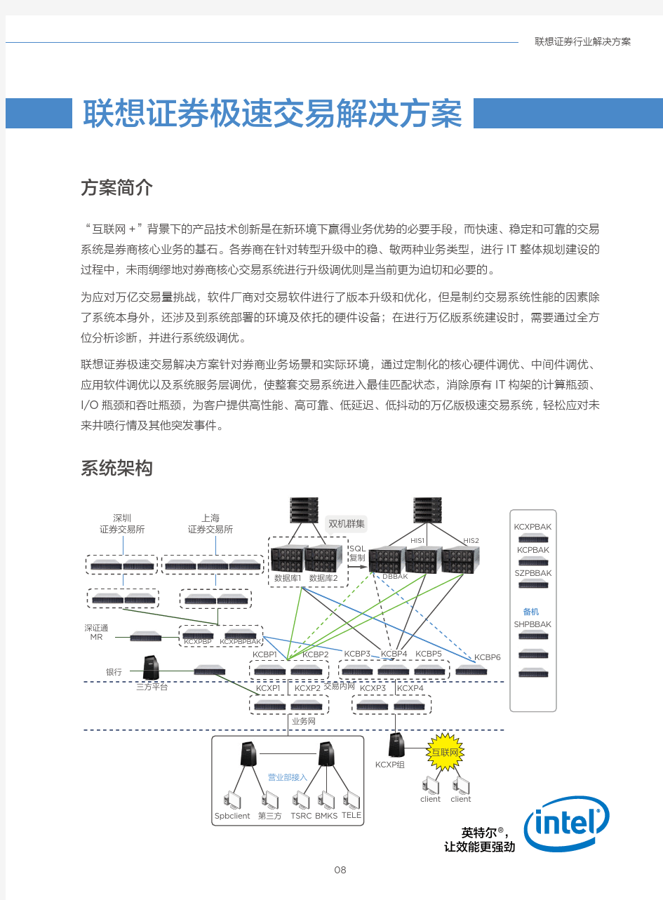 联想证券极速交易解决方案