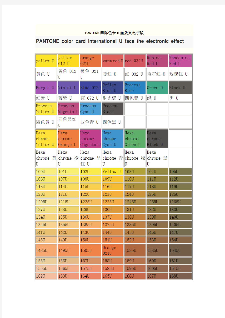 PANTONE潘通色号_国际颜色卡_U_面效果电子版_潘通号_潘通色卡模板