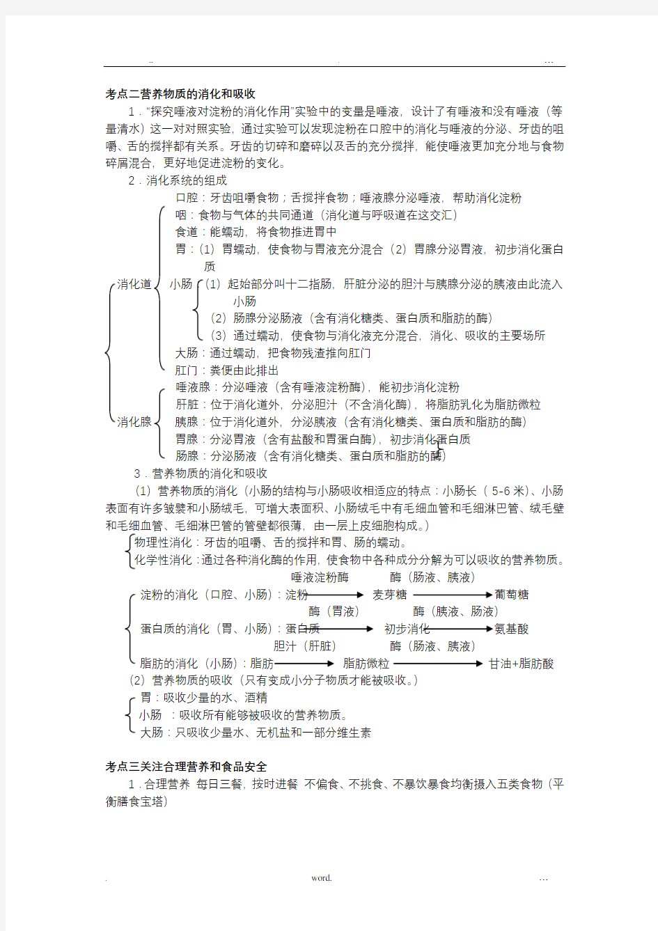 七年级生物知识点思维导图