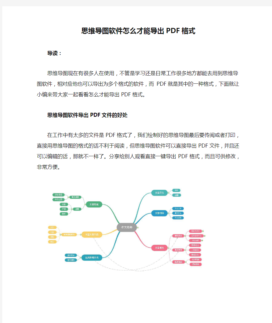 思维导图软件怎么才能导出PDF格式