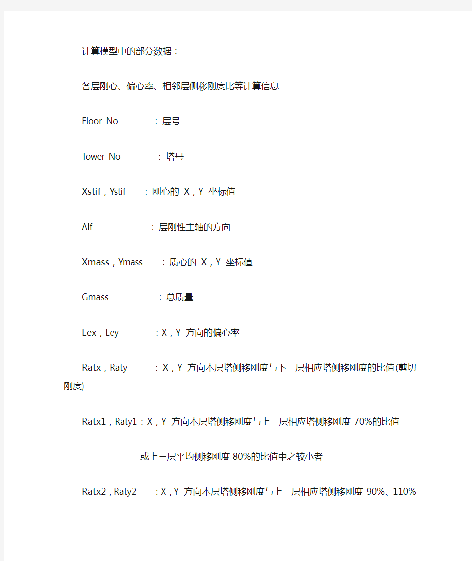 SATWE总信息中侧向刚度三种参数含义