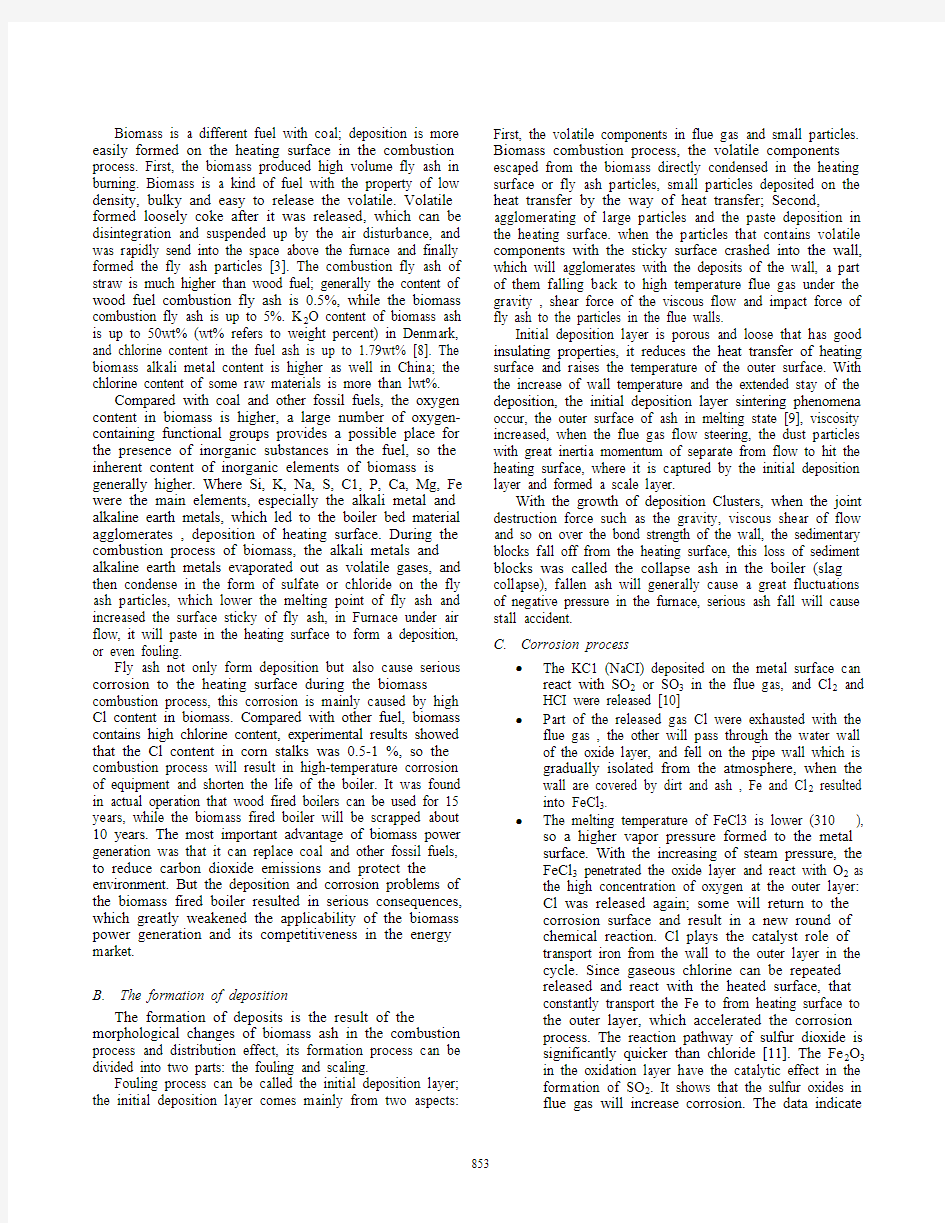 Deposition and corrosion problems of Biomass fired boiler