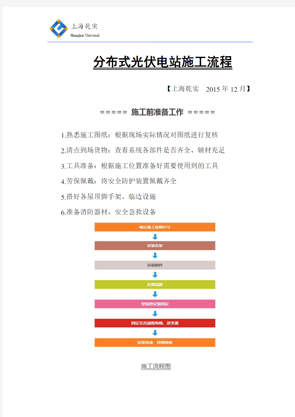 分布式光伏电站施工流程