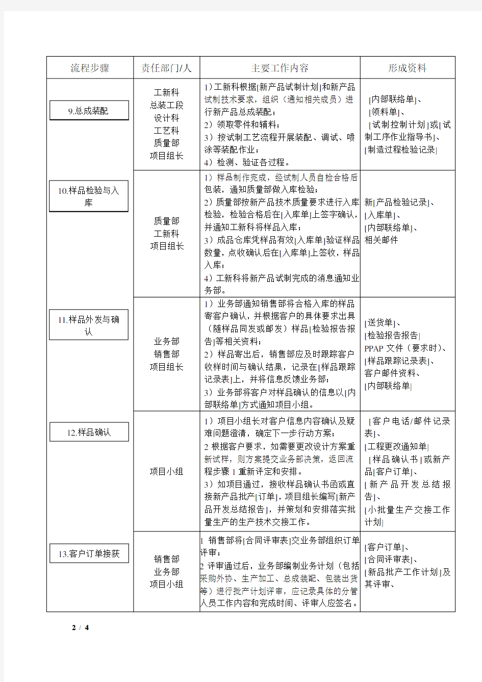 新产品开发量产交接流程