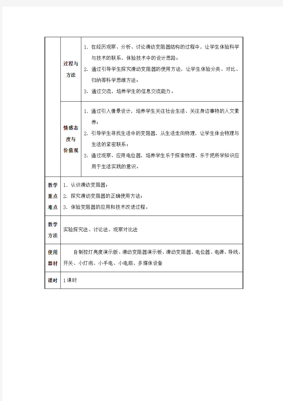 九年级物理上册 16.4 变阻器教案 (新版)新人教版 (7)