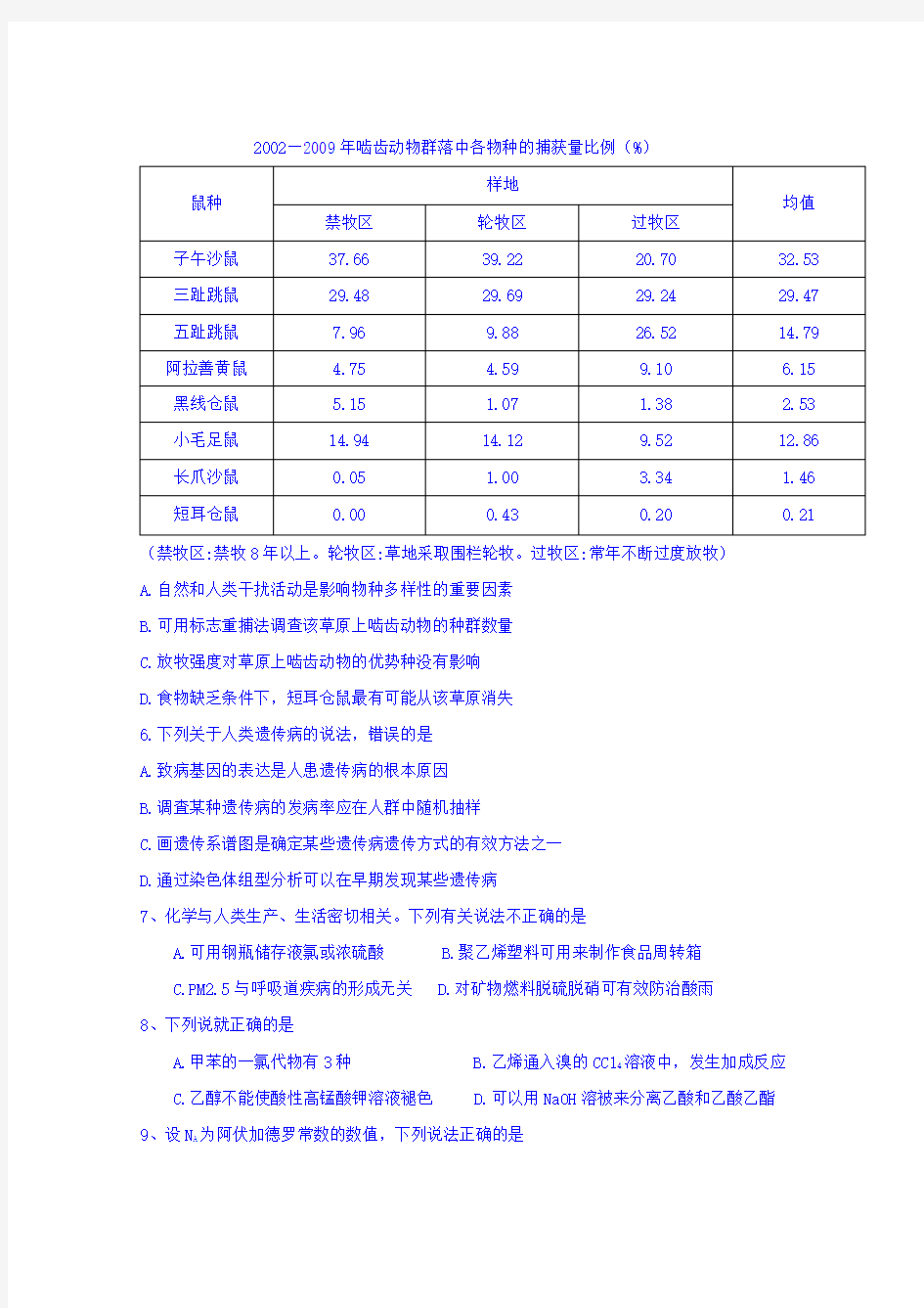 陕西省榆林市2018届高考模拟第二次测试理科综合试题含答案