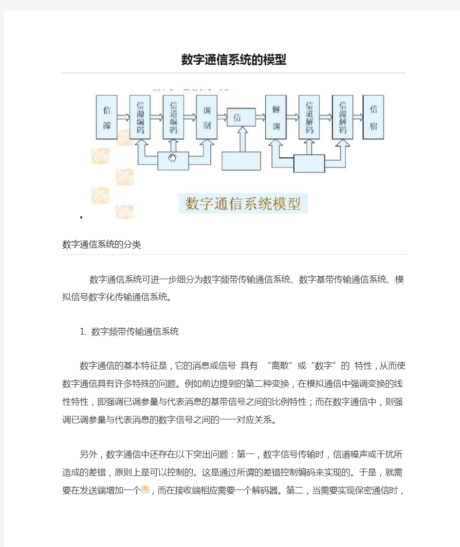 数字通信系统的模型