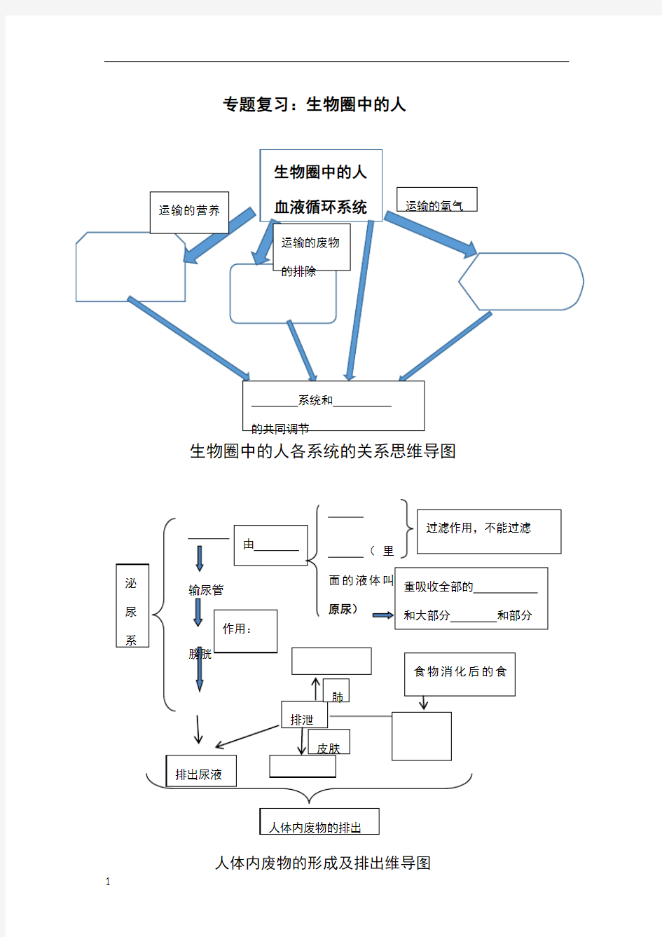 生物圈中的人思维导图1(专题复习上页)