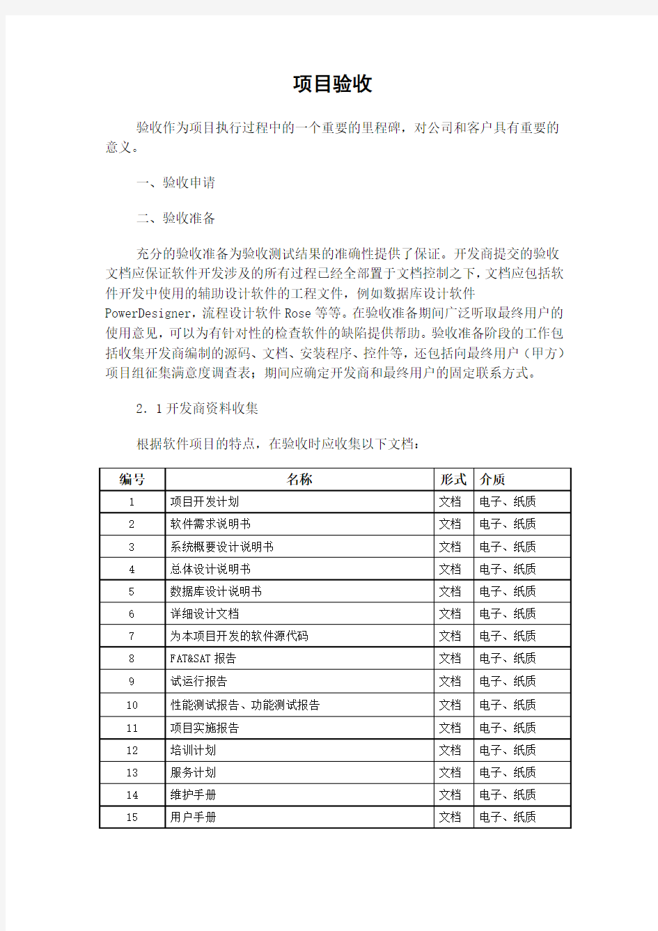 软件验收流程