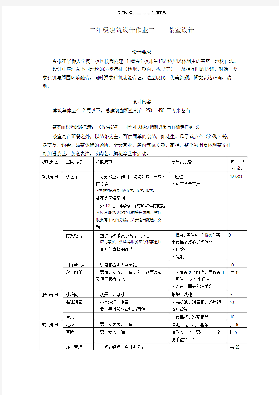 二年级建筑设计作业二——茶室(咖啡厅)设