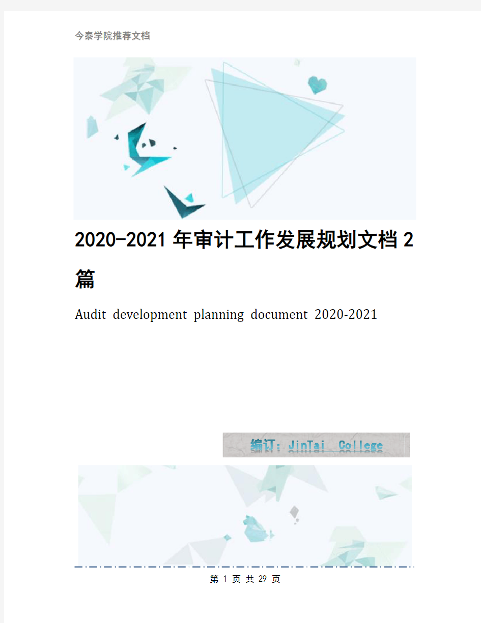 2020-2021年审计工作发展规划文档2篇