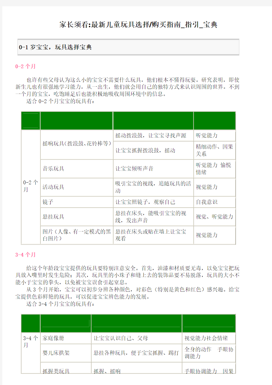 家长须看：最新儿童玩具选择／购买指南_指引_宝典