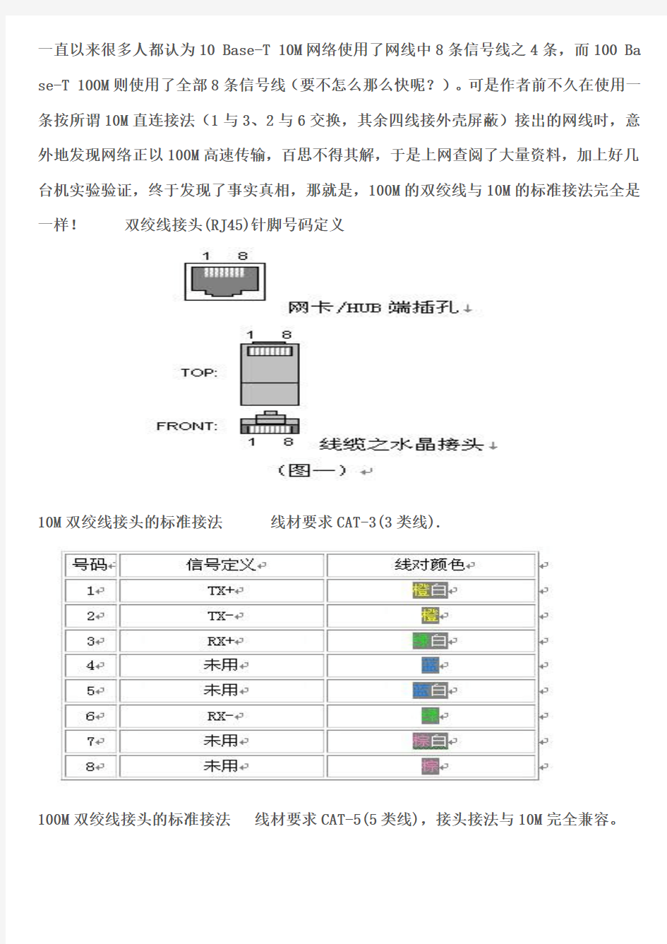 网络四根线接法