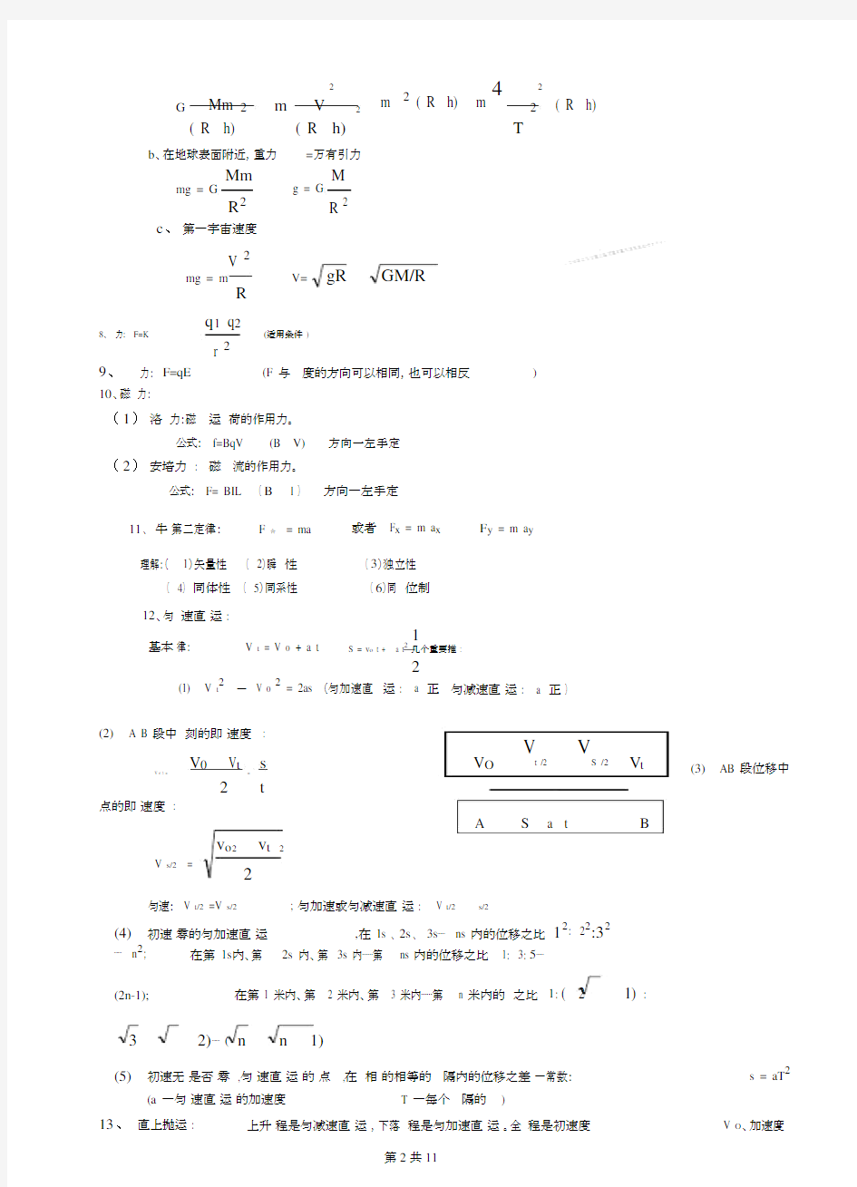 (完整版)高中物理公式大全(新版).docx