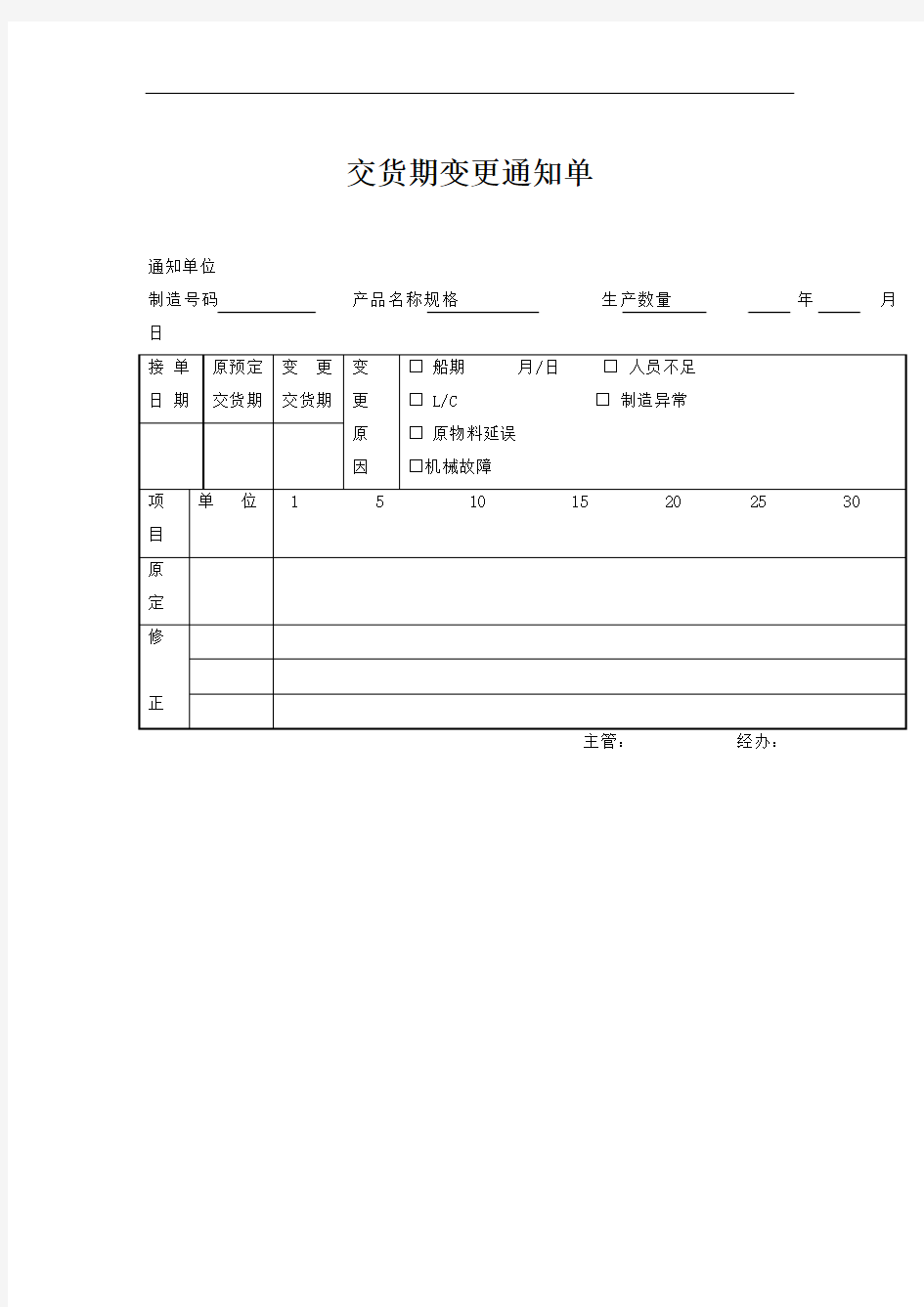 交货期变更通知单