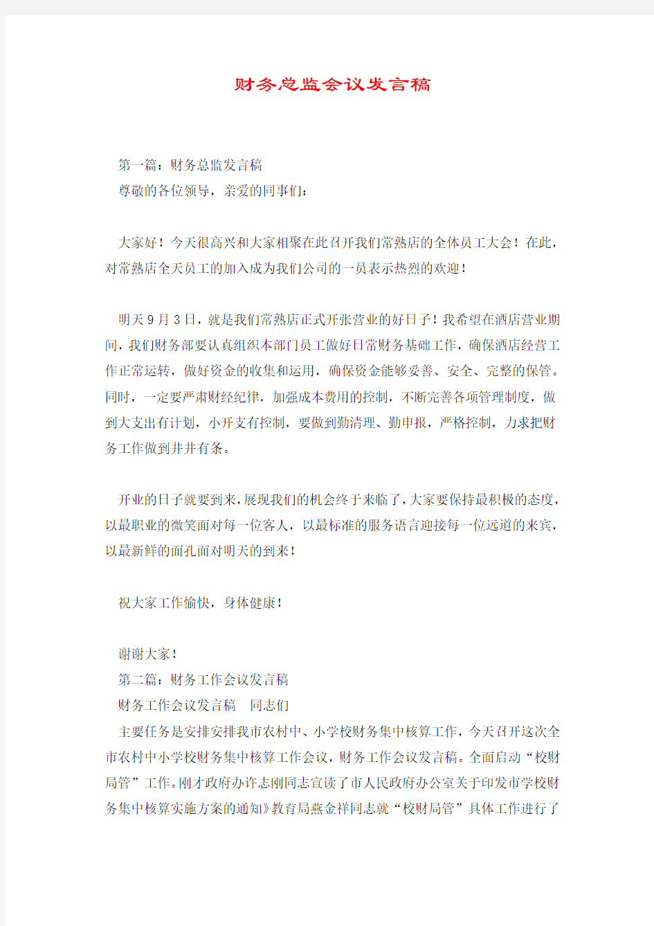 财务总监会议发言稿.doc