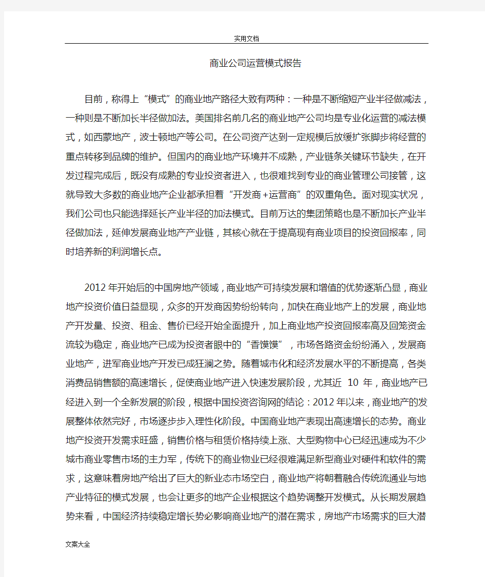 商业公司管理系统运营模式解析汇报