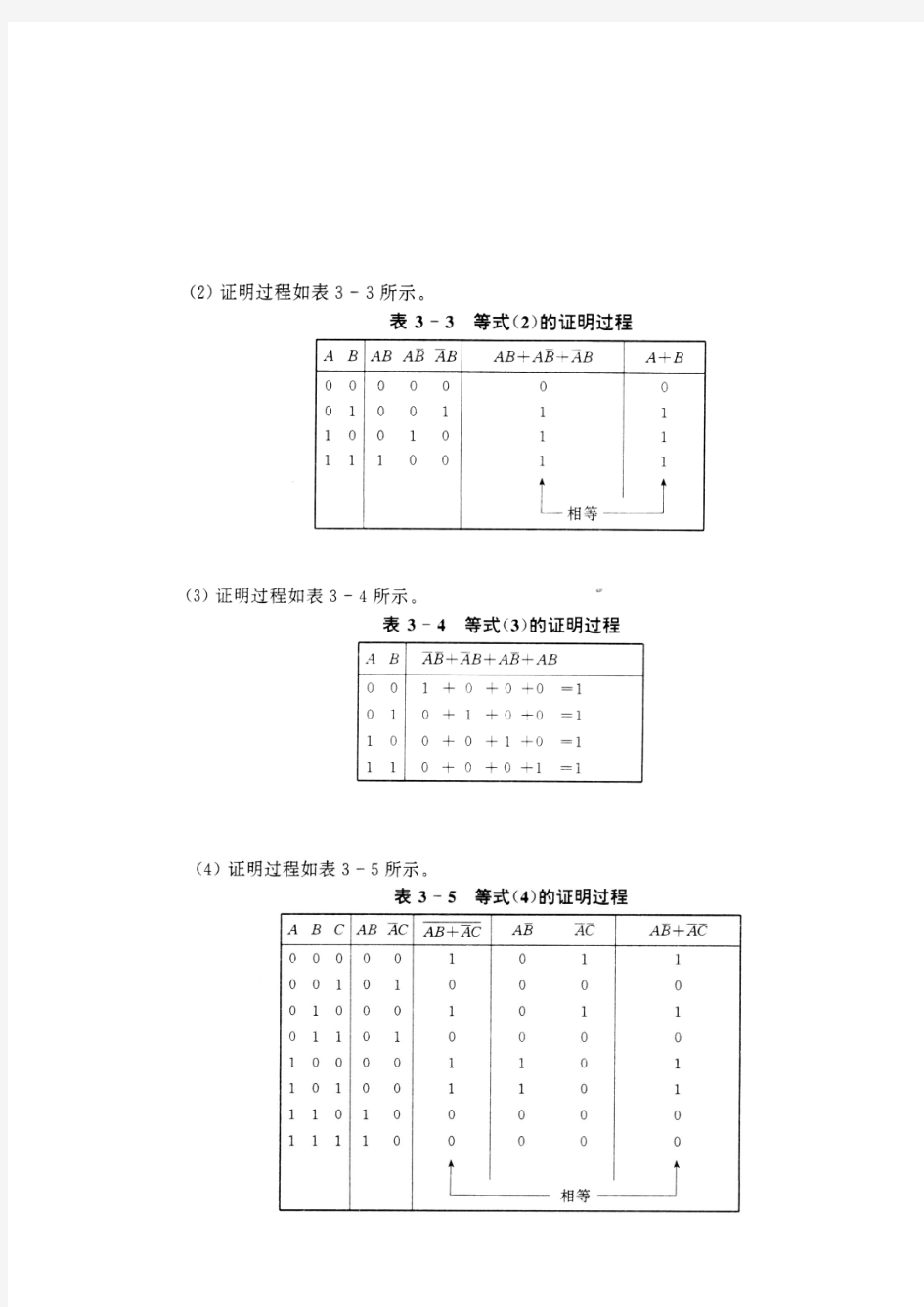 (第三版)数字电子技术练习题答案(第三章)(江晓安编)
