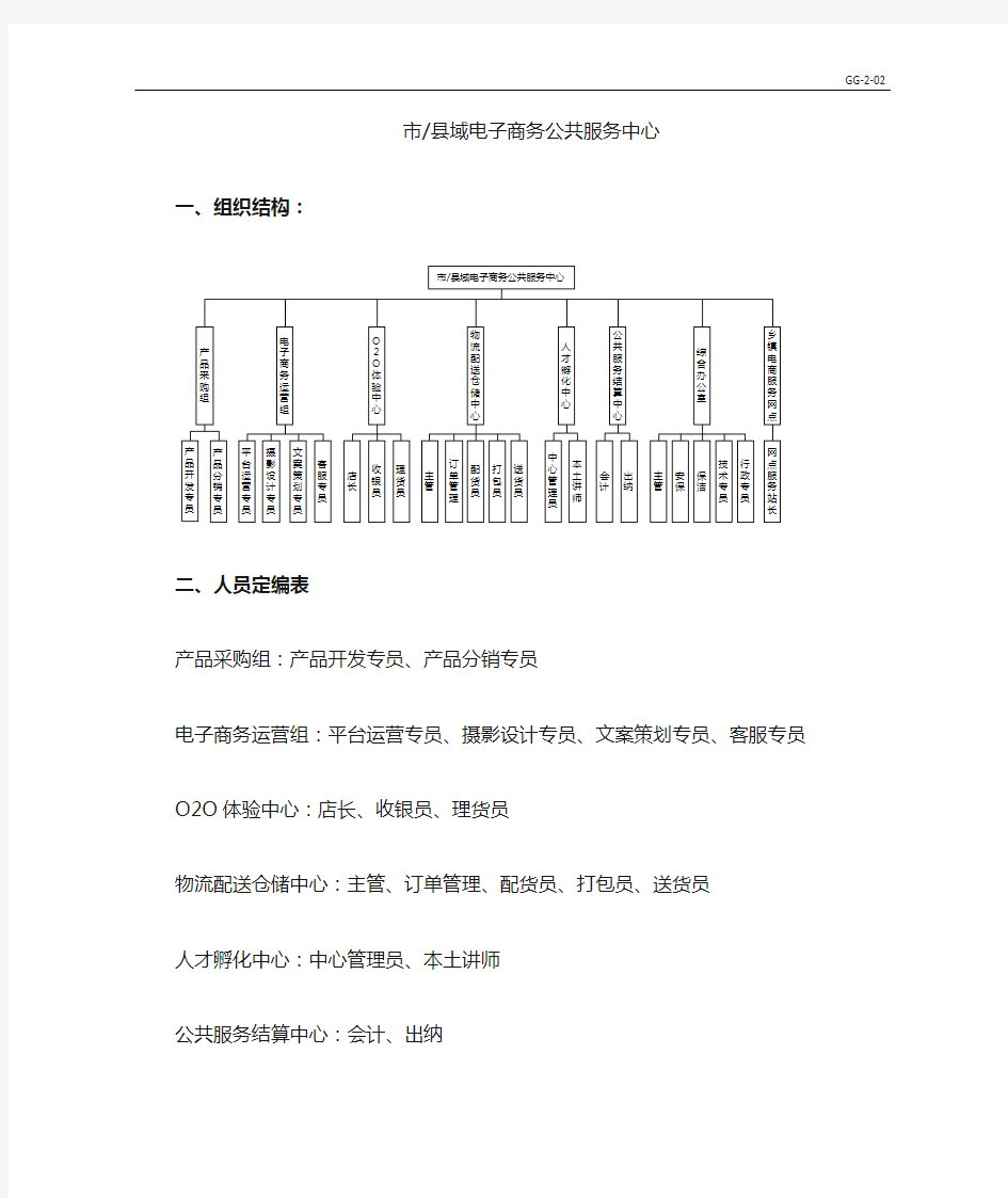 公共服务中心人员编制及岗位职责