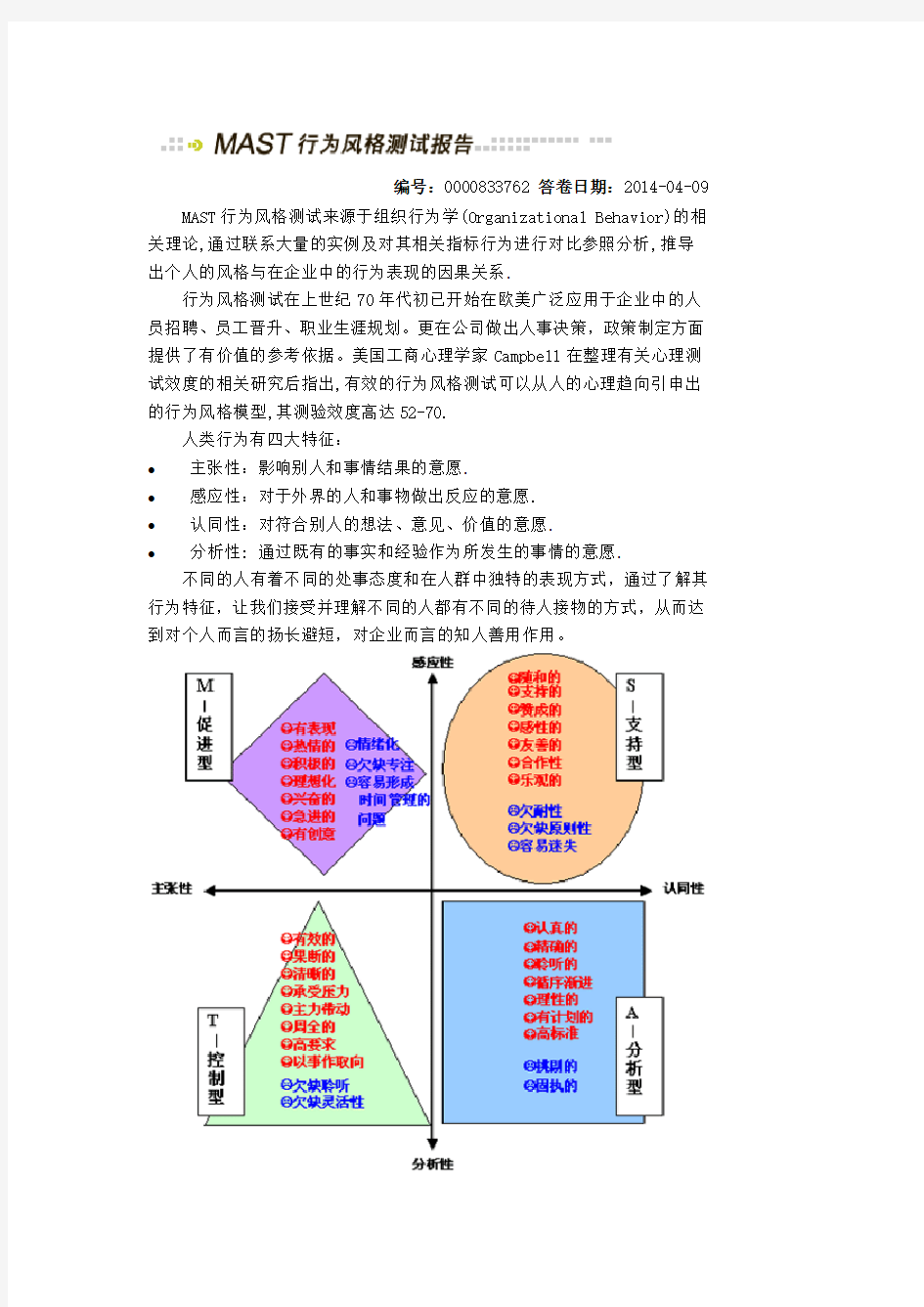 mast行为测试