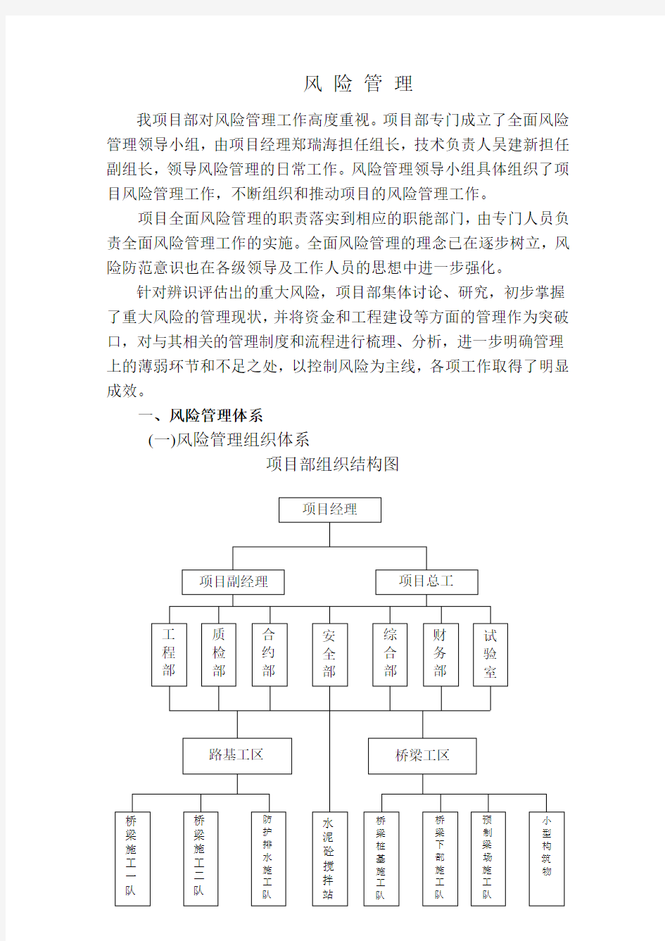 风险管理及应急预案