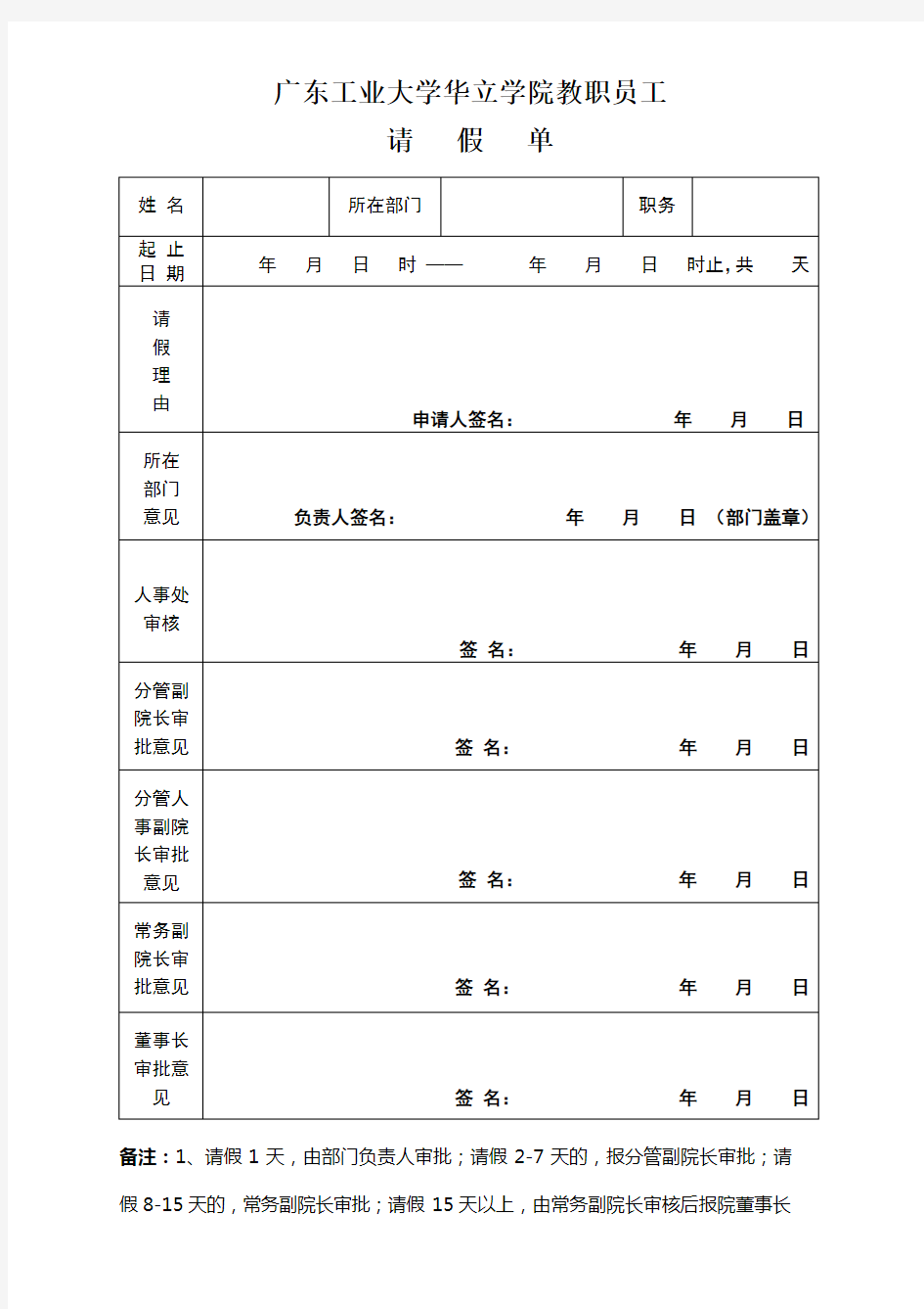 广东工业大学华立学院教职员工