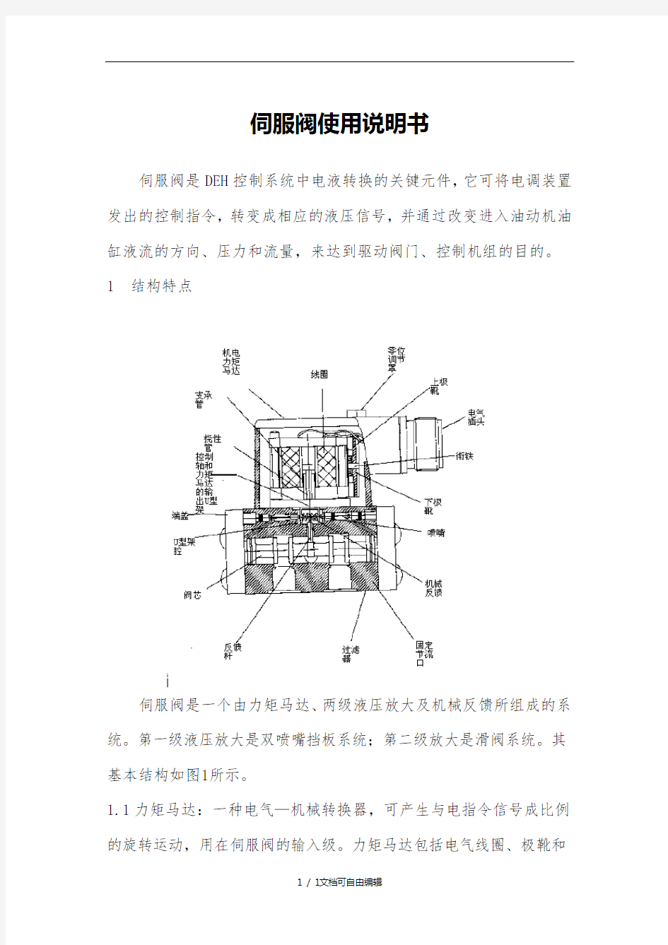 伺服阀使用说明书