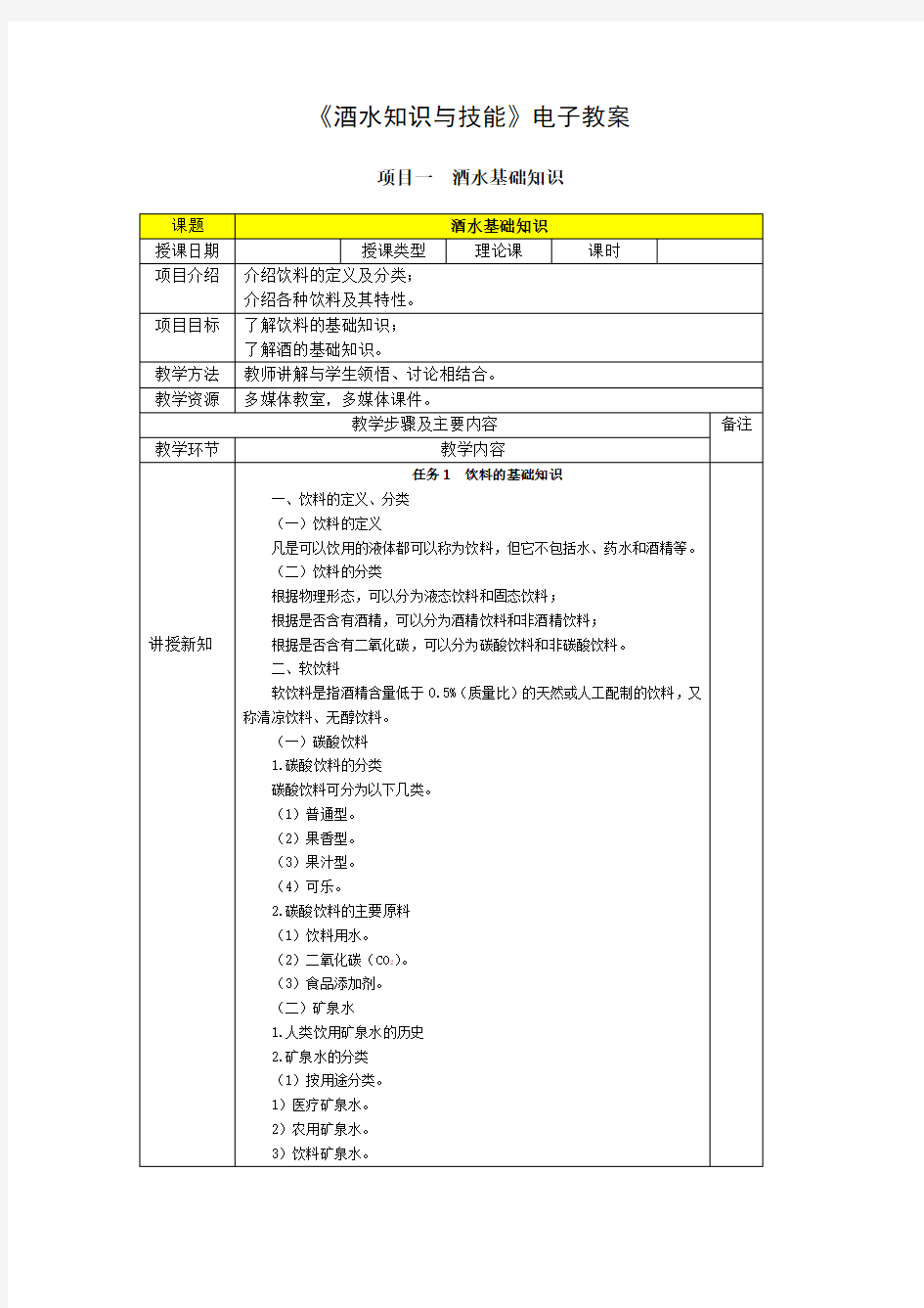 1酒水基础知识