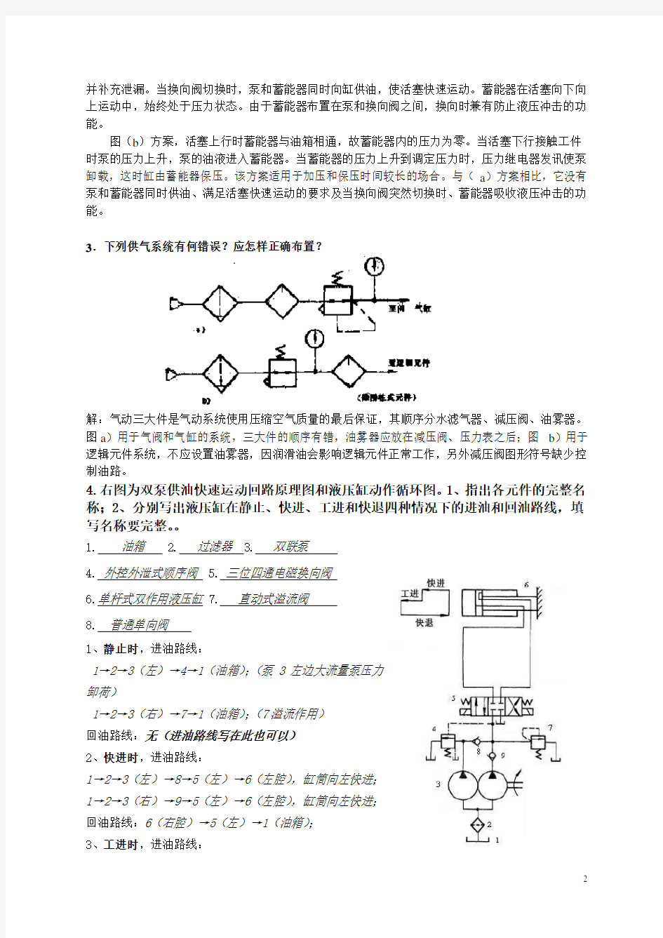 液压试题库 (液压传动考试试题及答案)