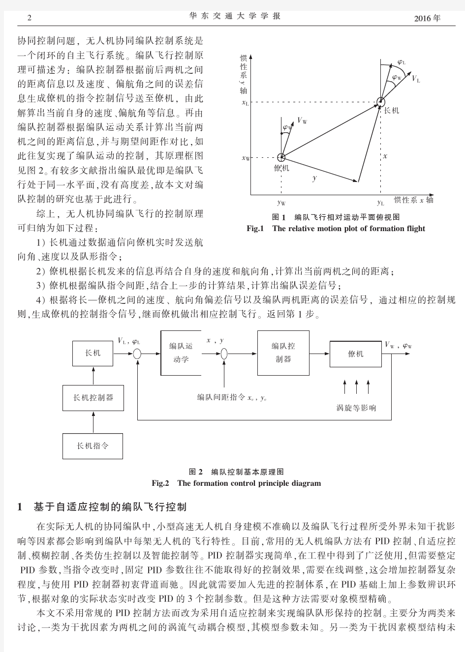 无人机编队飞行的自适应控制设计