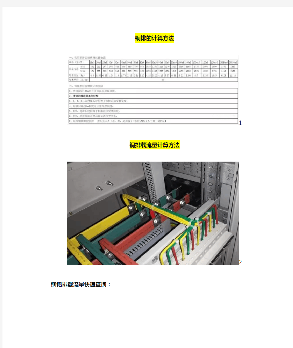 【必藏】铜排计算方法、载流量计算方法、折弯经验计算表及高压柜铜排计算方法