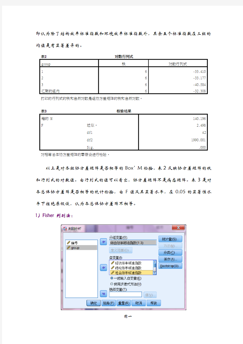 判别分析实验报告  SPSS