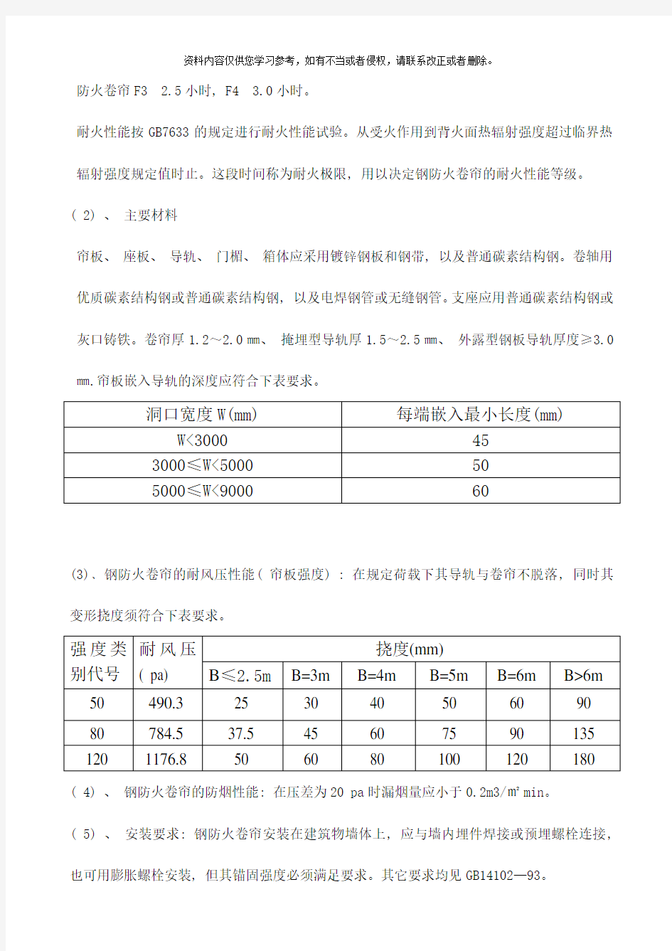 材料技术参数样本