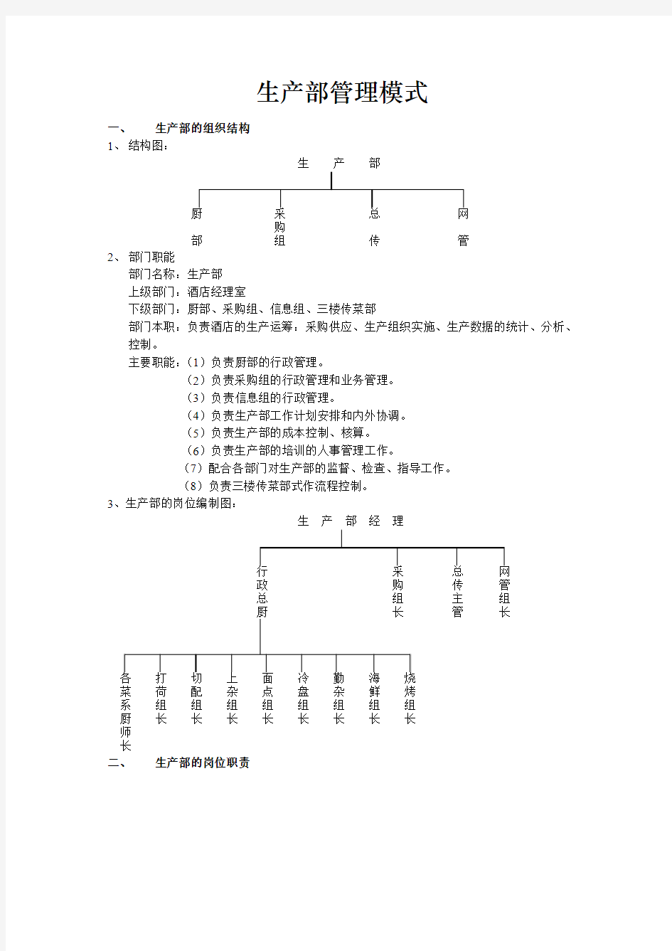 生产部管理模式