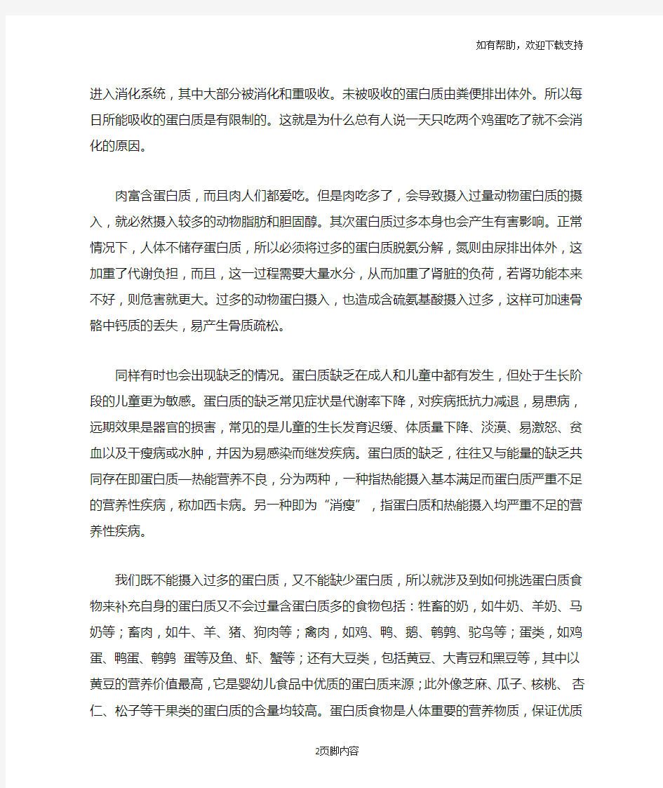 蛋白质在人体中的功能与作用