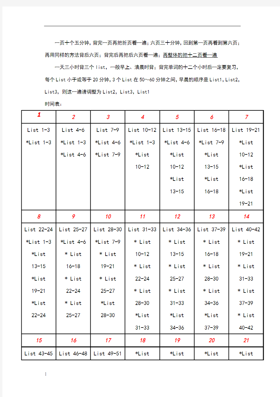 史上最强背单词计划表!