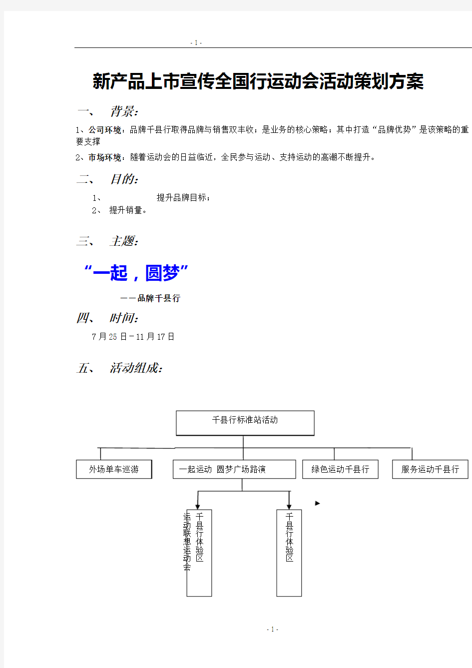 新产品上市宣传全国行运动会活动策划方案