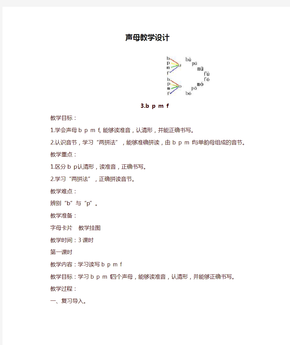 大班拼音教案——声母教学设计1-精编