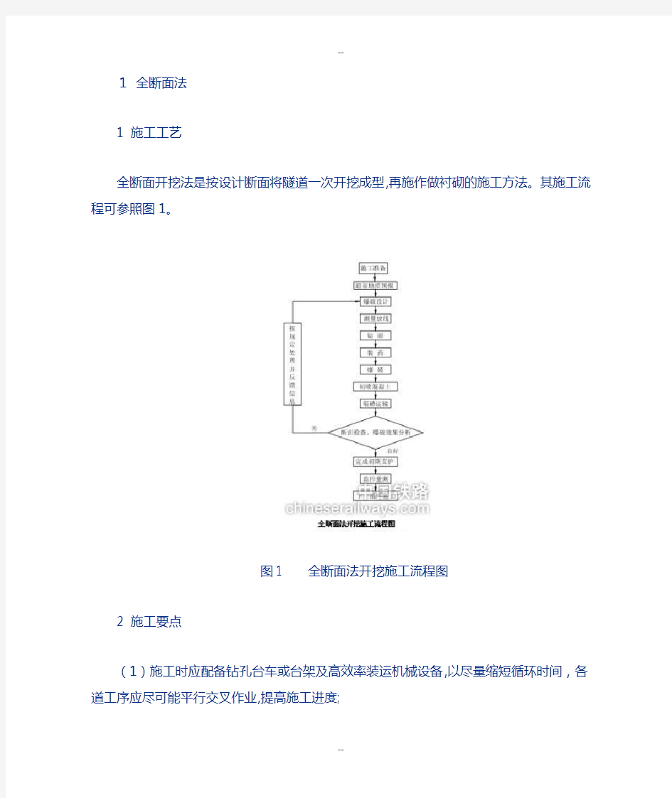 新奥法隧道开挖方式