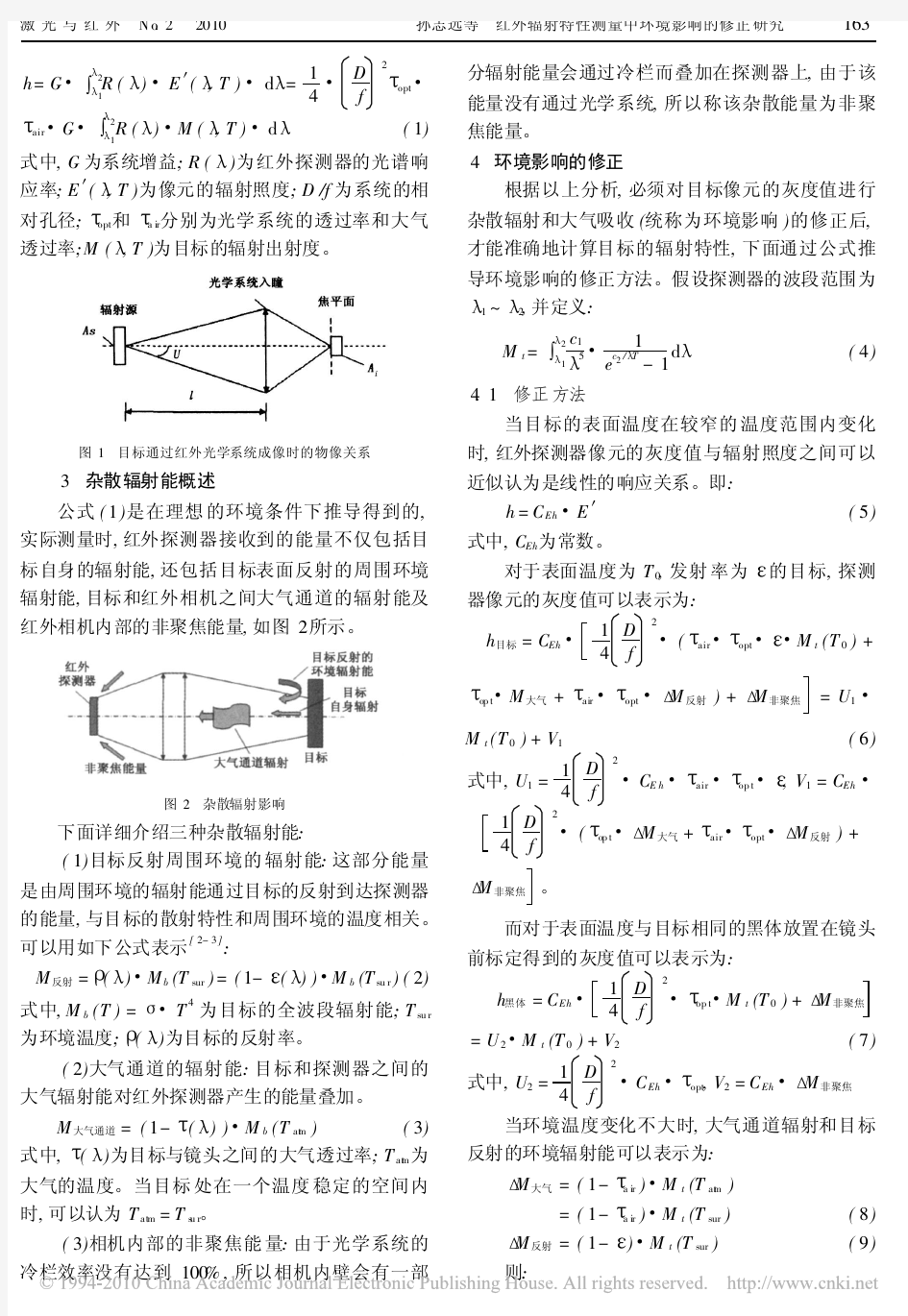 红外辐射特性测量中环境影响的修正研究