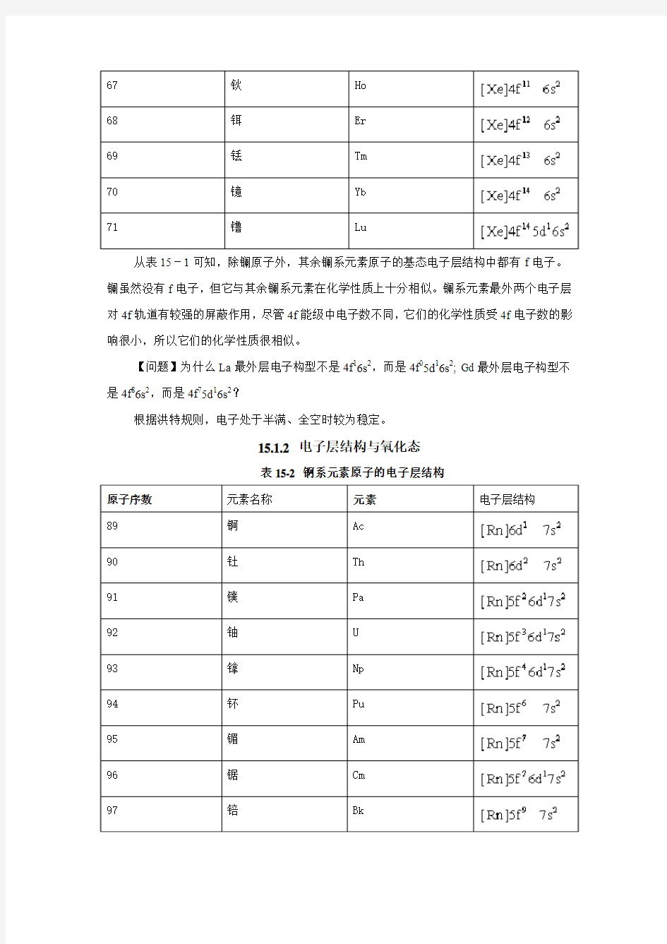 厦门大学无机化学第15章 f区元素