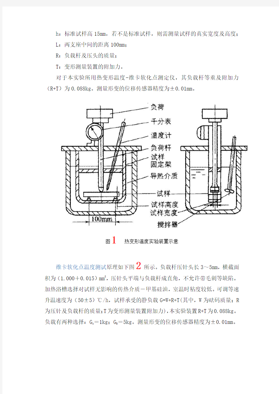 材料负荷下热变形温度测试