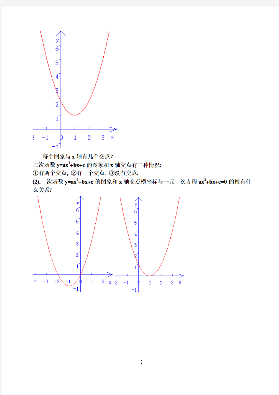 二次函数与一元二次方程   学案
