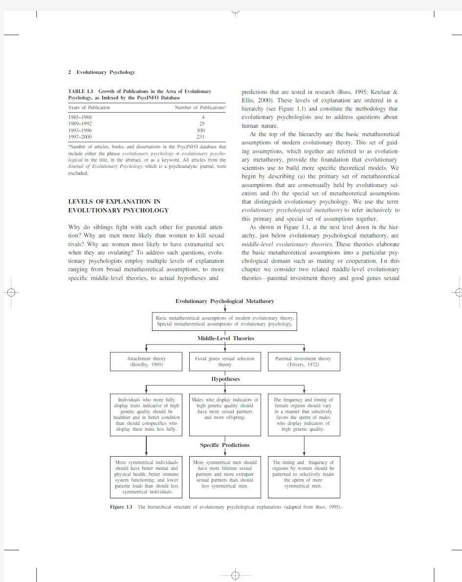 进化心理学 Evolutionary Psychology