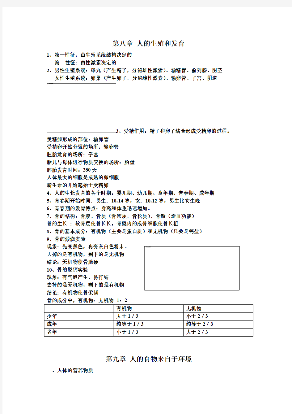 七下生物知识点总结